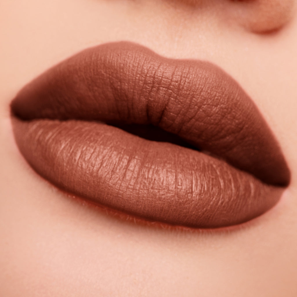 Lipstick. Mocha brown lipstick.