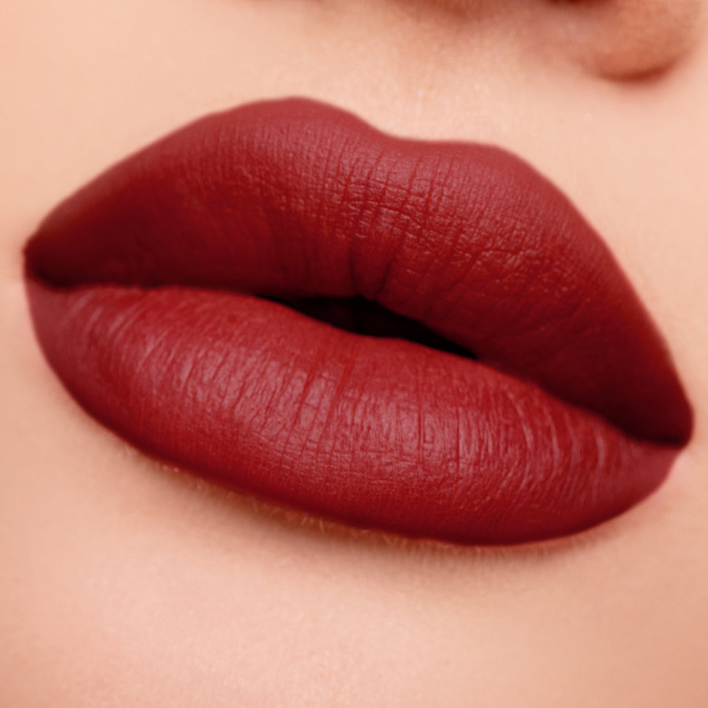Lipstick. Ruby red lipstick.